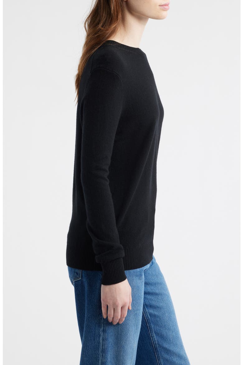 Rochelle Wool & Cashmere Crewneck Sweater, Alternate, color, BLACK