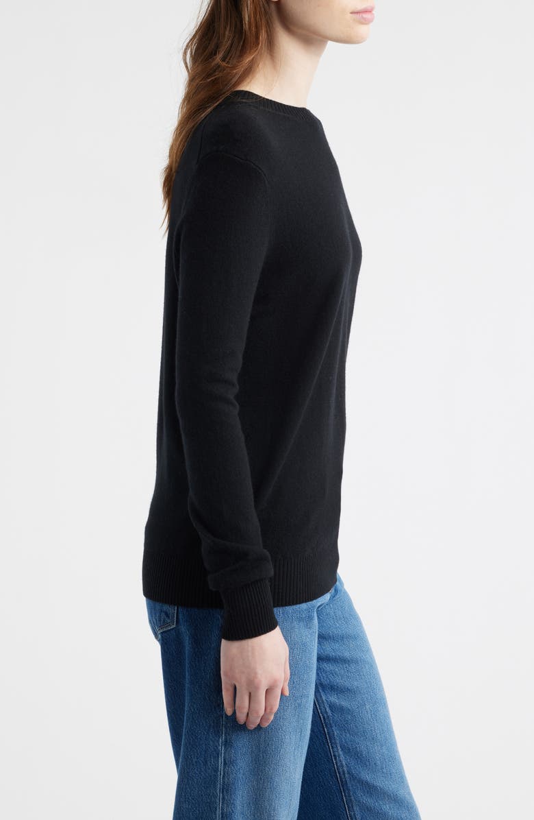 HOUSE OF CB Rochelle Wool & Cashmere Crewneck Sweater, Alternate, color, Black
