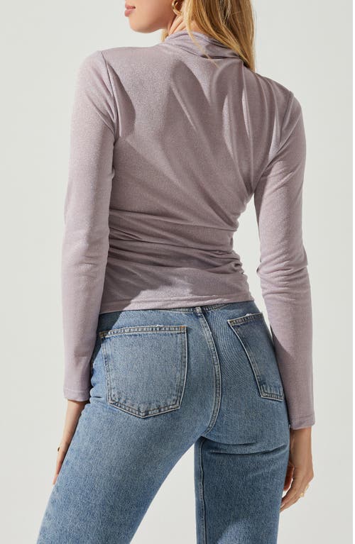 Astr The Label Jobelle Long Sleeve Turtleneck Top In Purple