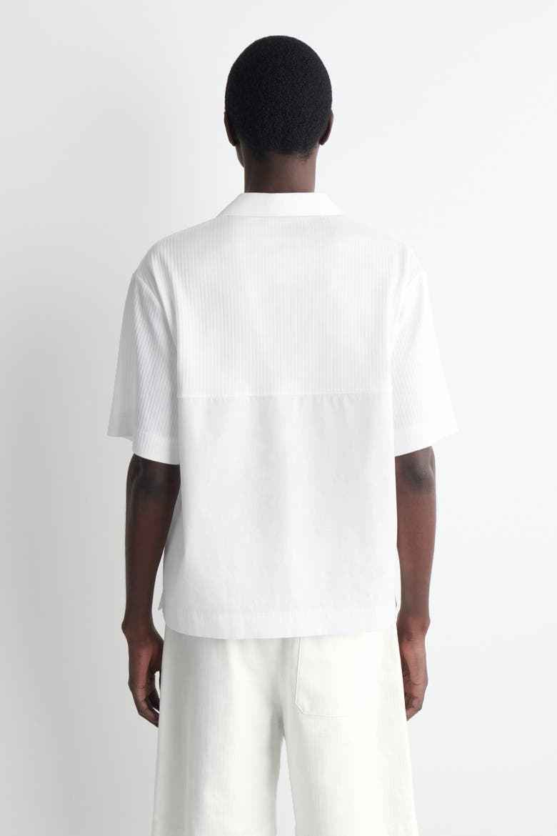 Relaxed Contrast-panel Shirt, Alternate, color, WHITE