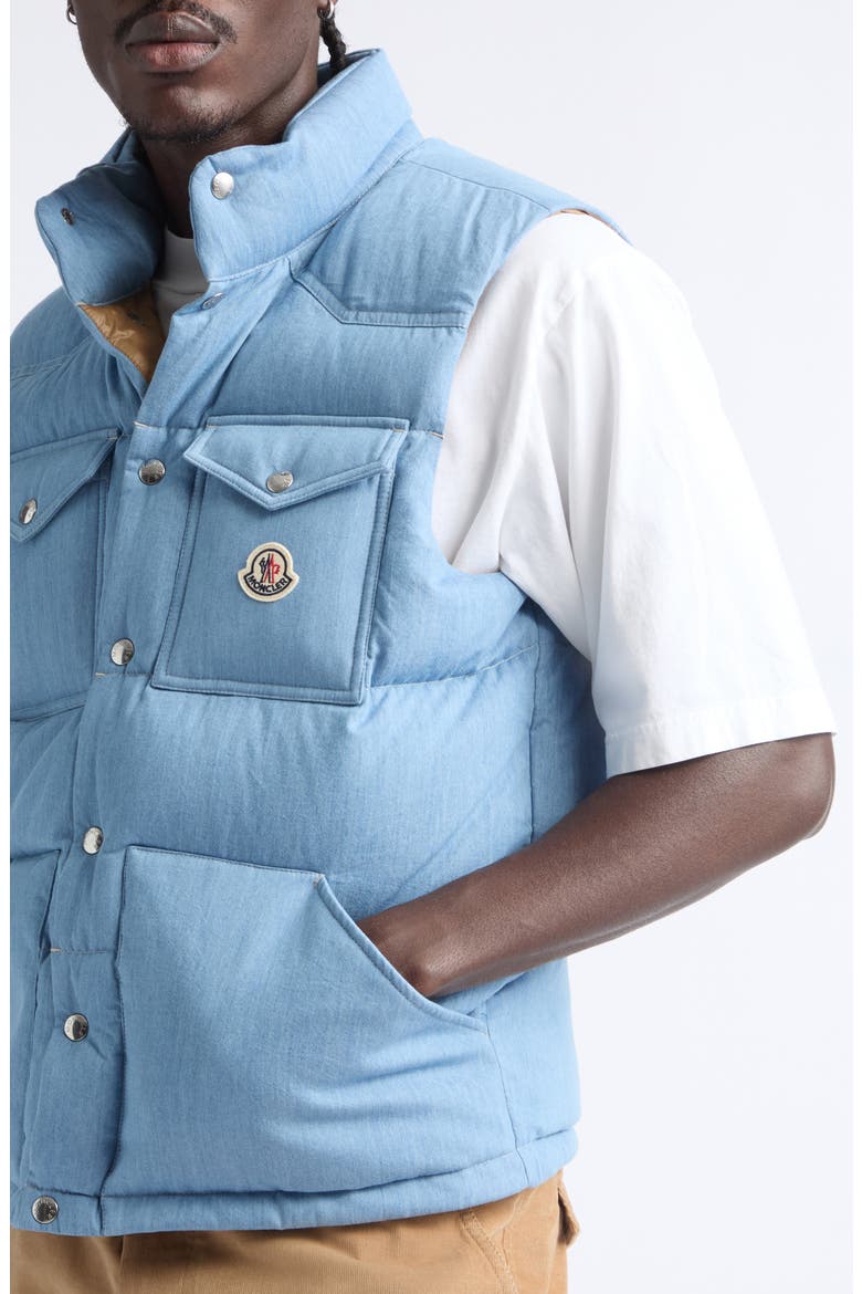 Ervional Denim Down Puffer Vest, Alternate, color, CORONET BLUE