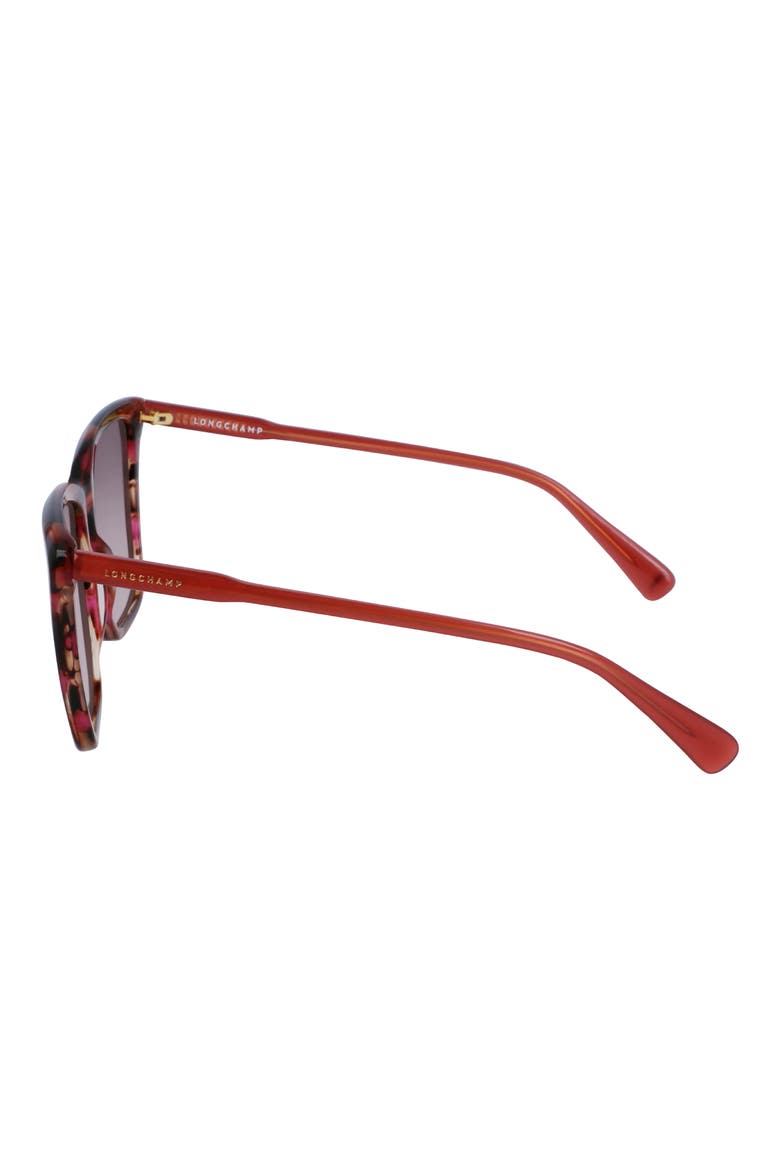 Le Pliage 56mm Gradient Rectangular Sunglasses, Alternate, color, RED HORN