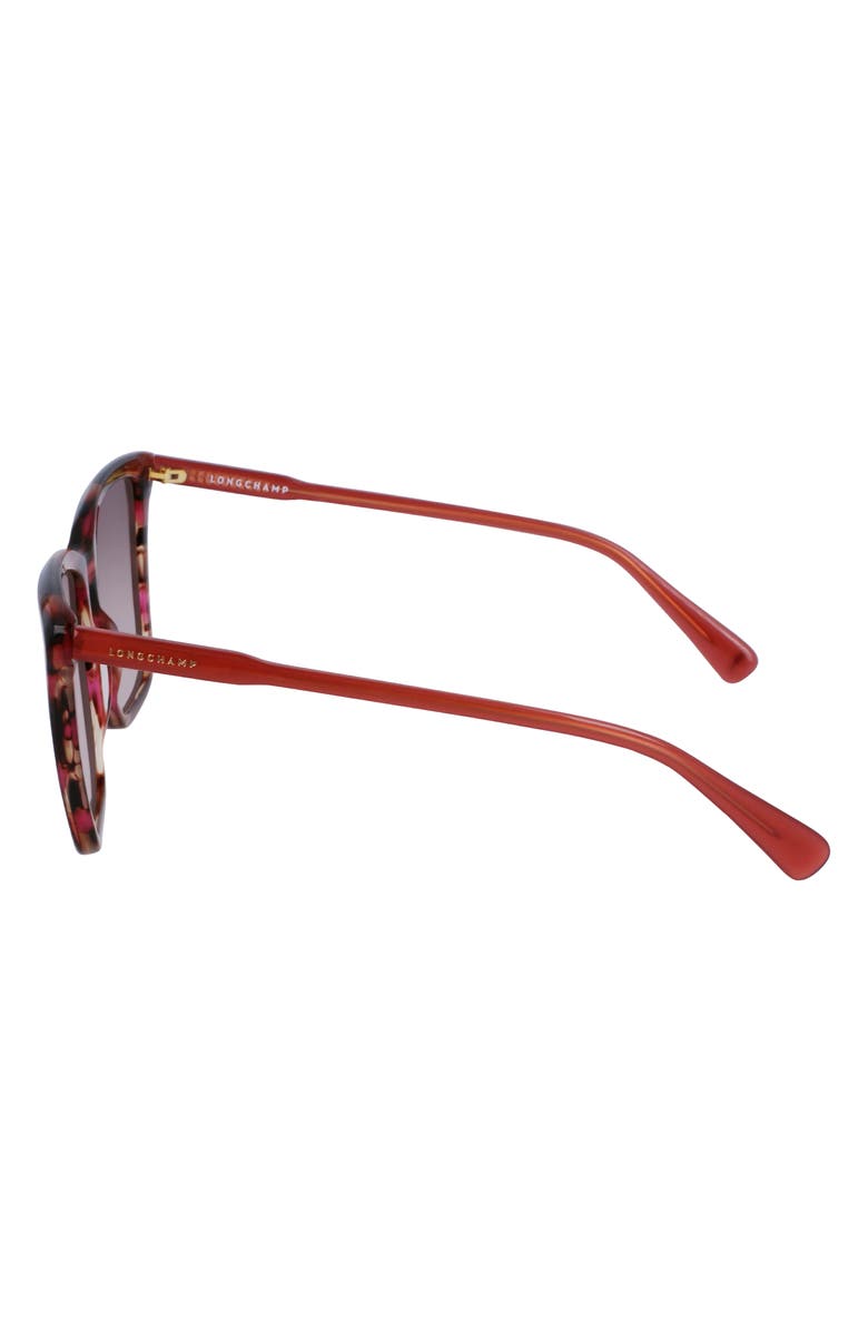 Longchamp Le Pliage 56mm Gradient Rectangular Sunglasses, Alternate, color, Red Horn
