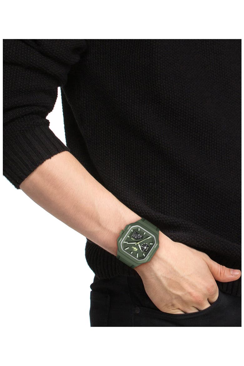 LC33 Ana-Digi Silicone Strap Watch, 44mm x 50mm, Alternate, color, KHAKI GREEN