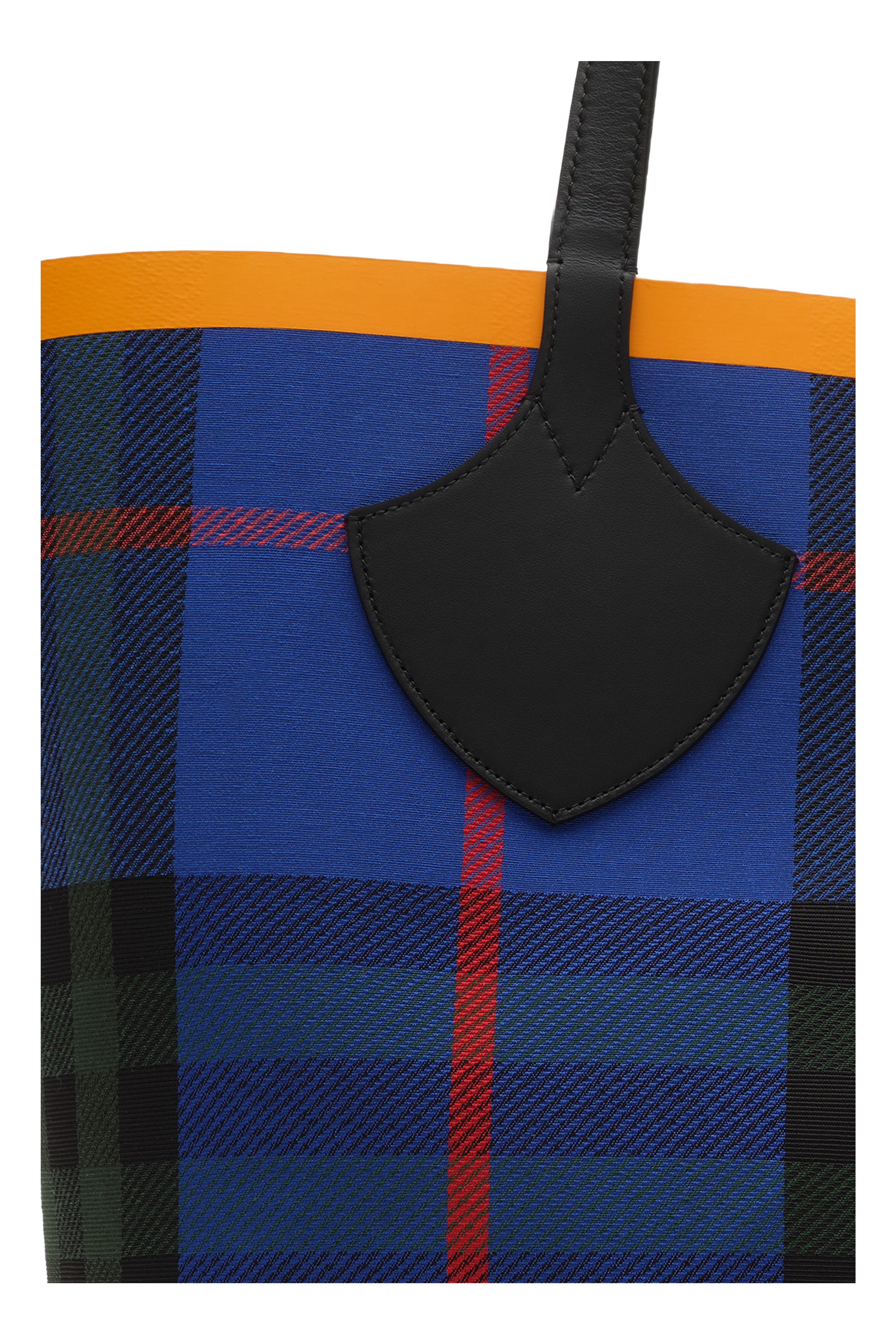 Burberry Large Check Tote, Alternate, color, Knight Blue