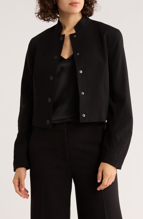 Button Front Cropped Jacket