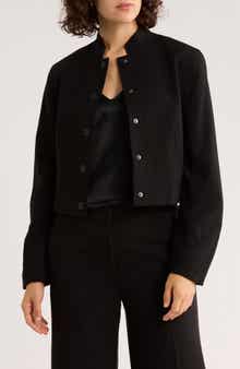 DKNY Button Front Cropped Jacket