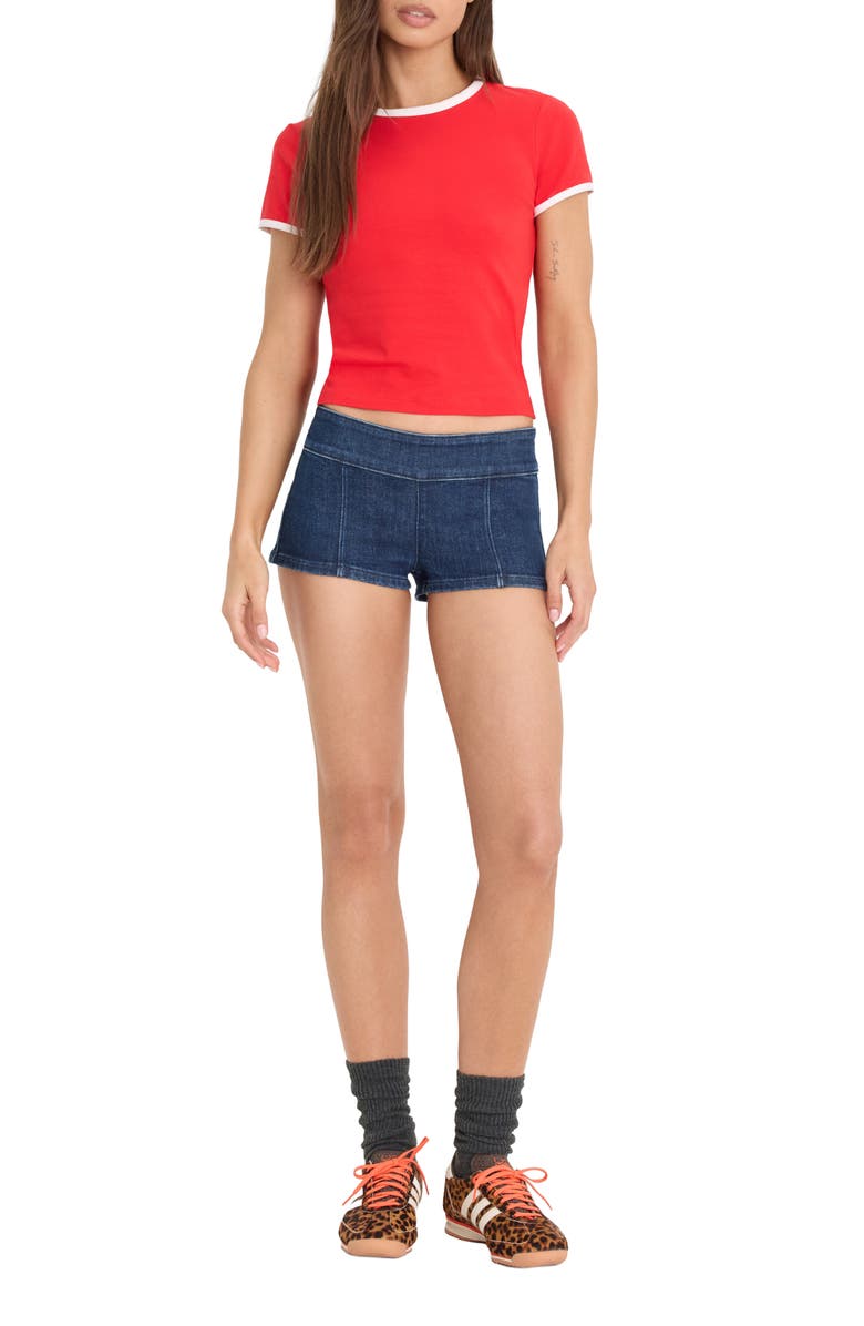 Good American Micro Shorts, Alternate, color, Indigo1169