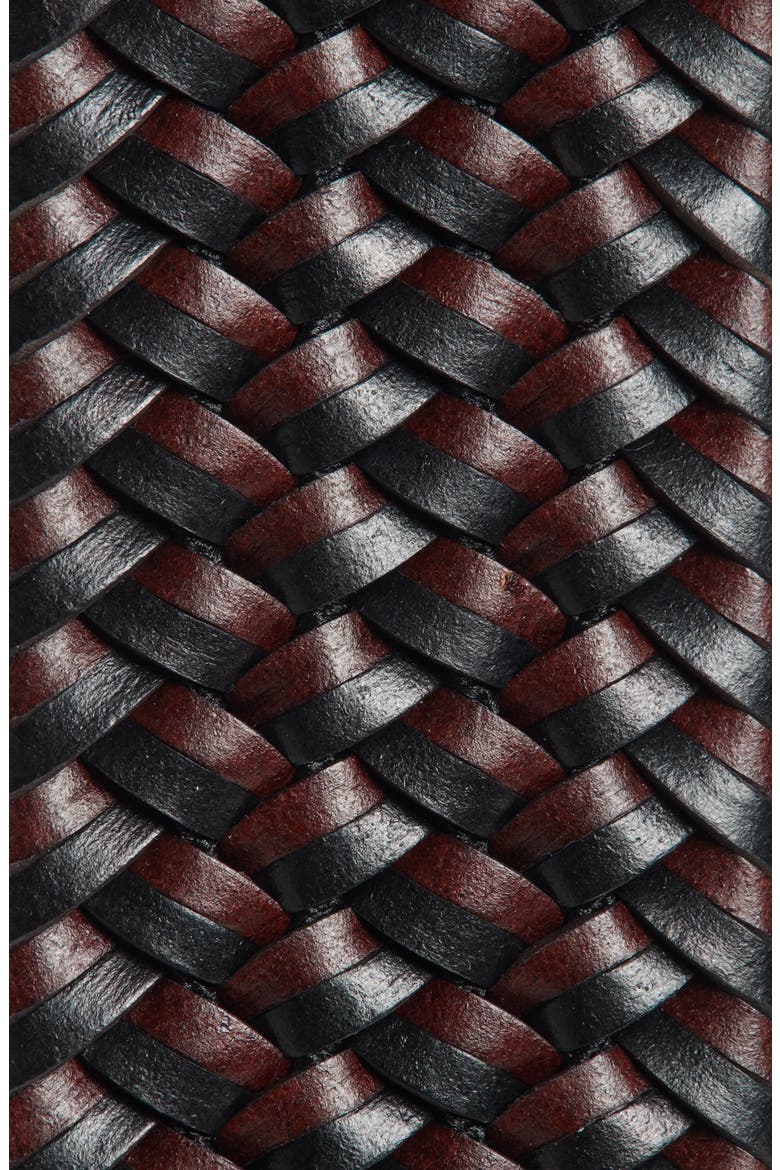 Braided Stretch Leather Belt, Alternate, color, BROWN