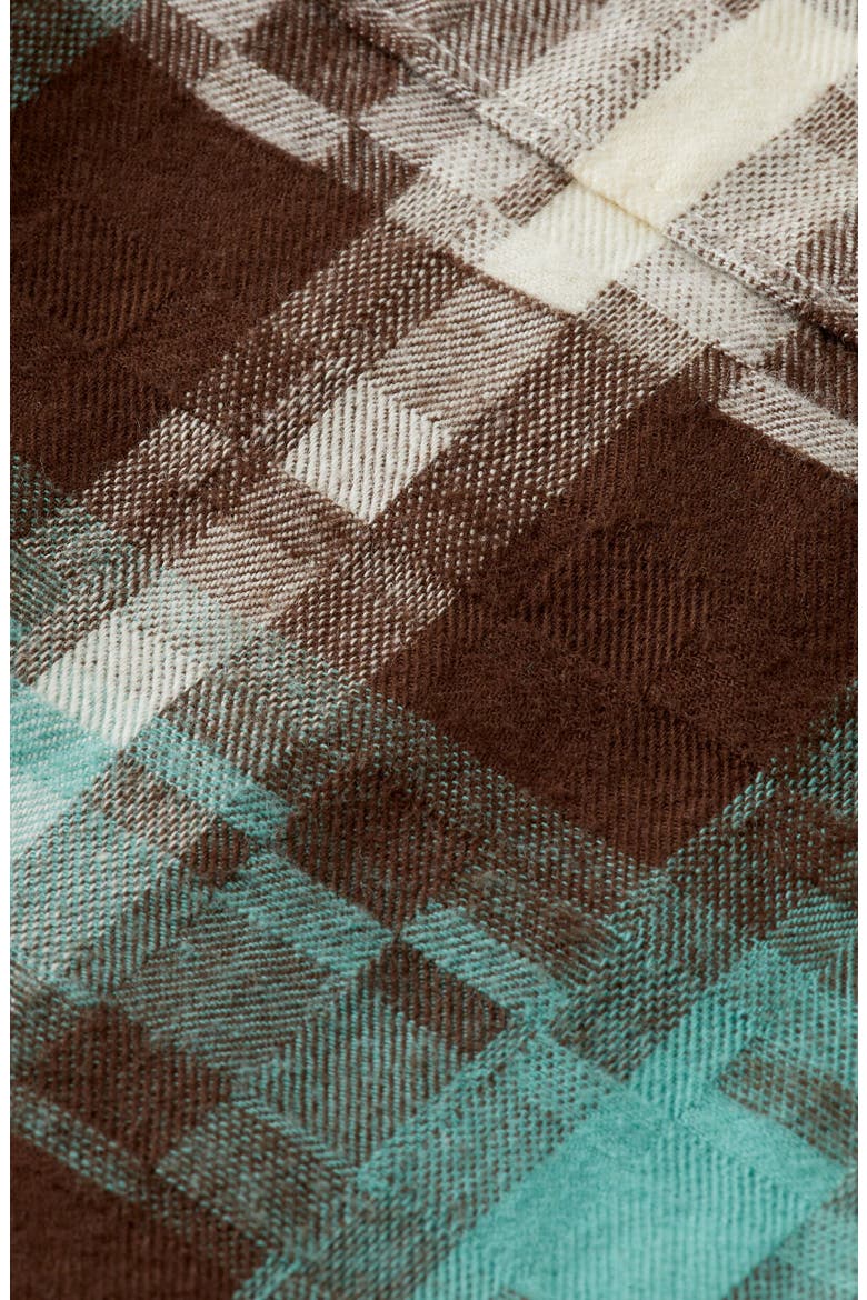 Kids' Pixelated Check Cotton Flannel Button-Up Shirt, Alternate, color, AGATE GREEN ABSTRACT