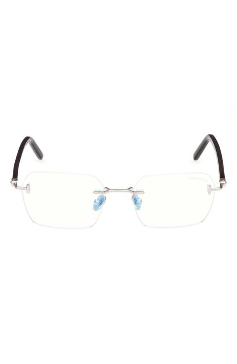 54mm Rectangular Blue Light Blocking Optical Glasses