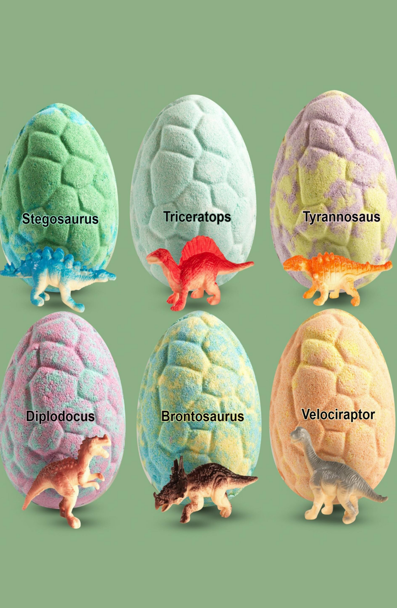 Lovery Dinosaur Bath Bomb 12-Piece Gift Set with Surprise Toys, Alternate, color, Multicolored Pastel