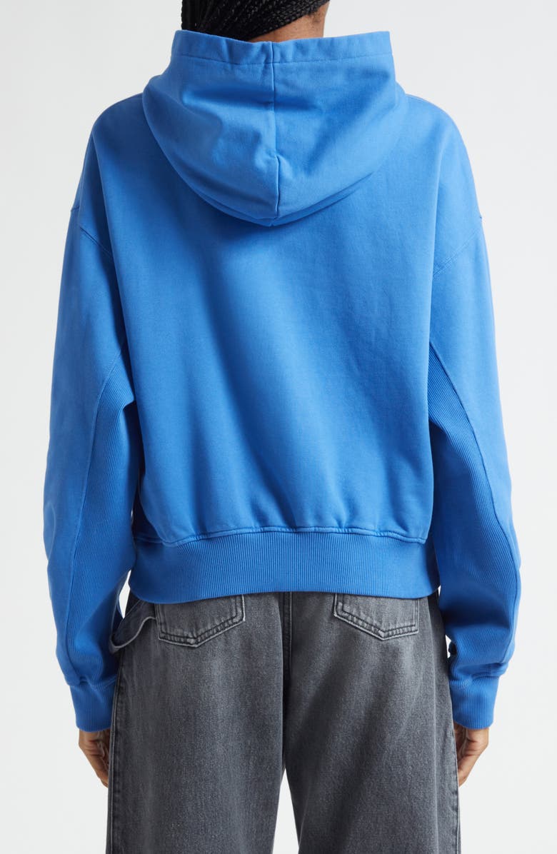 JW Anderson Anchor Logo Embroidered Crop Hoodie, Alternate, color, 727 Bright Blue