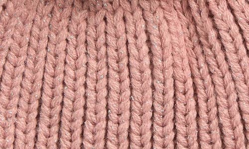 Tasha Faux Fur Pom Sparkle Beanie In Pink