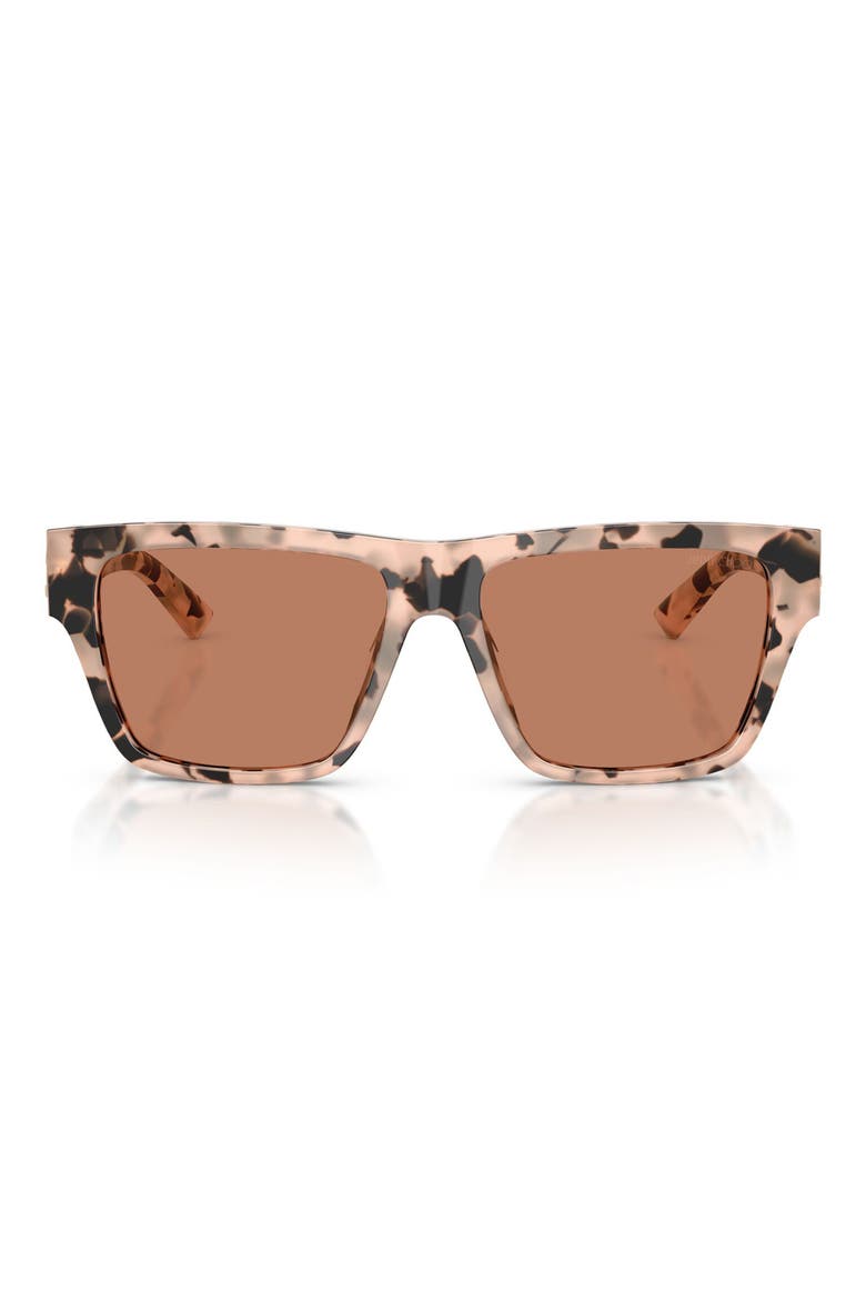 54mm Rectangular Sunglasses, Main, color, PINK HAVANA / DARK BROWN