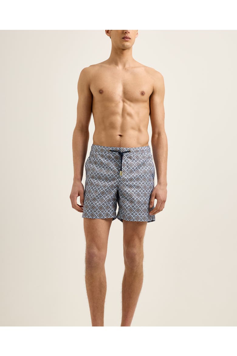 Bulldog Drawcord Mid Length Swim Shorts, Alternate, color, Wave Blue