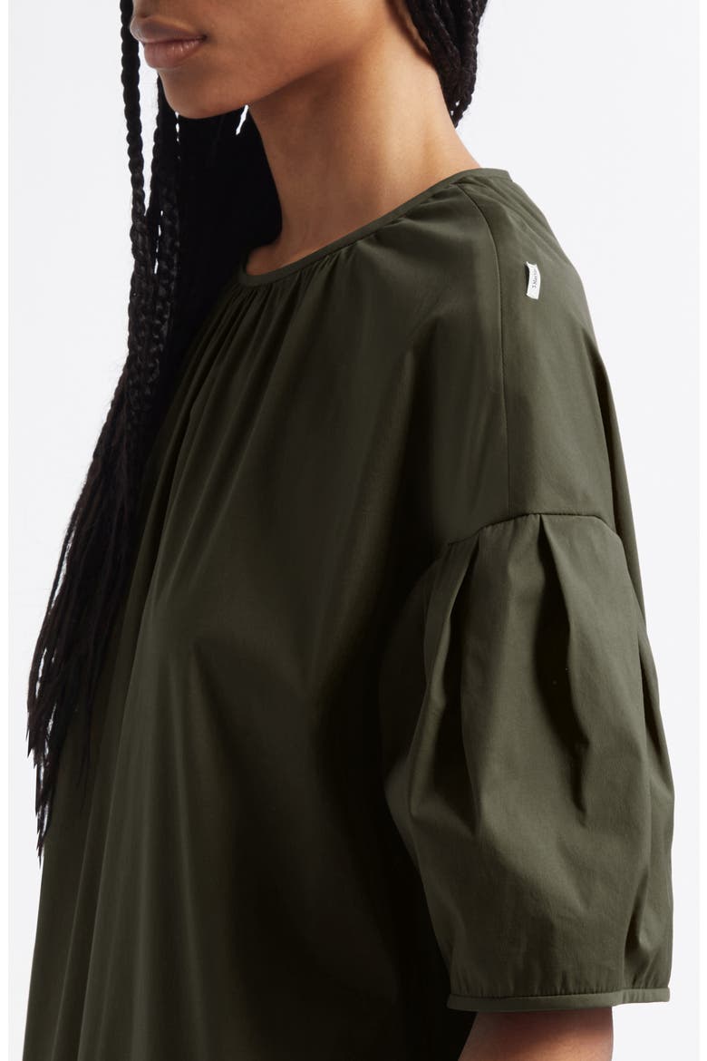Isotta Shirred Poplin Shift Dress, Alternate, color, KAKI