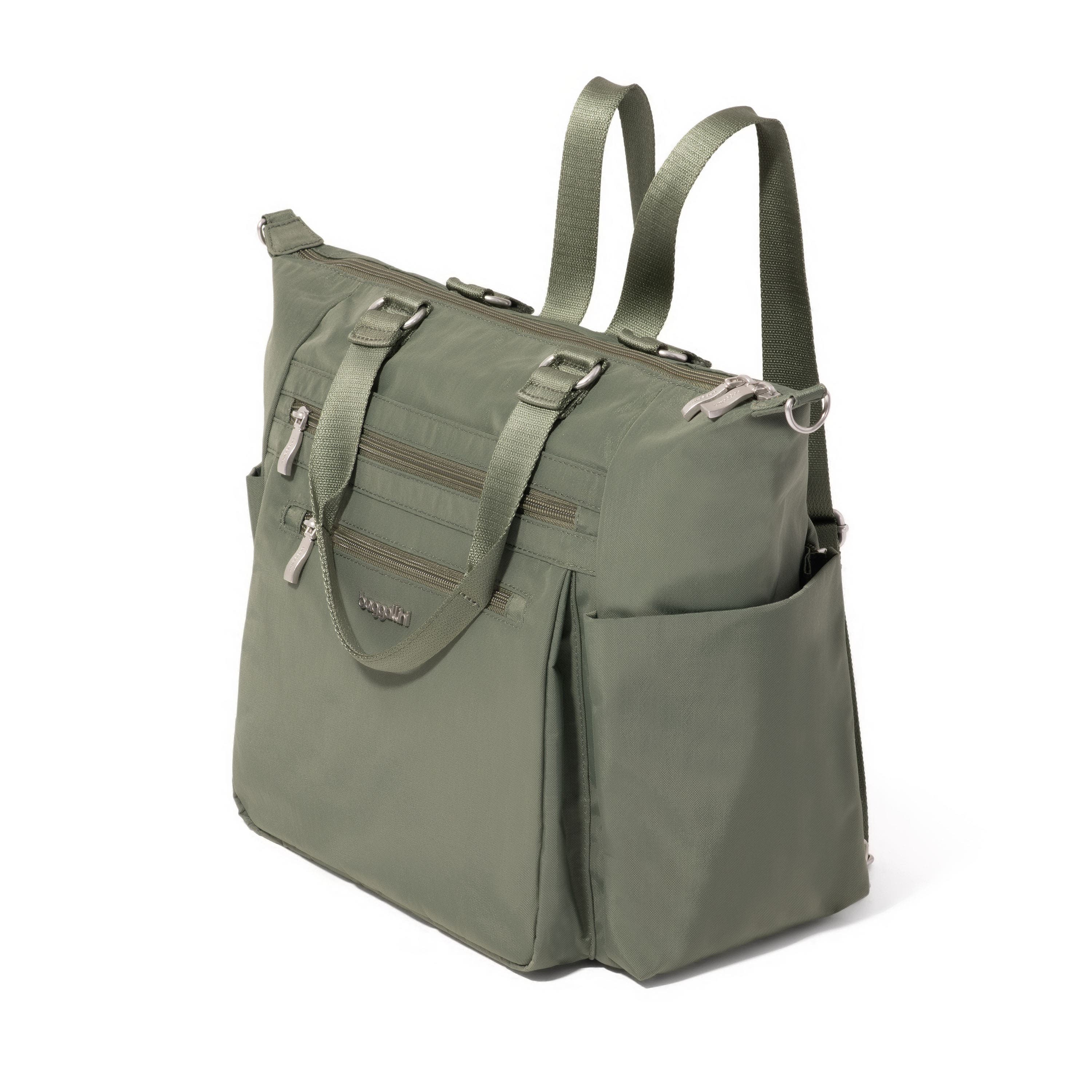 BAGGALLINI Trifecta Convertible Backpack with RFID Wristlet, Alternate, color, Thyme