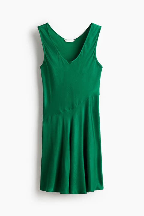 Flared Satin Dress