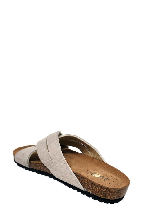 Gaahuu Crisscross Slide Sandal In Tan