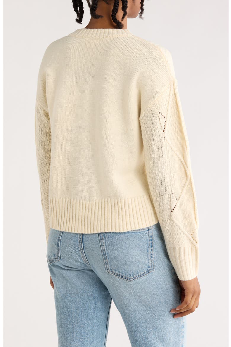 Floral Knit Cardigan, Alternate, color, CREAM