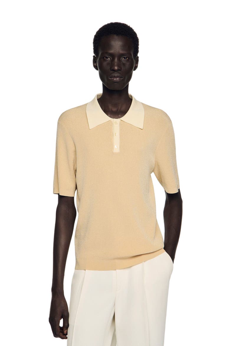 Two-tone polo shirt, Main, color, Sand