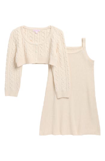 Design History Kids' Twofer Sweater Dress In Brown