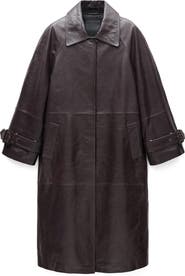 MANGO Oversize Leather Coat