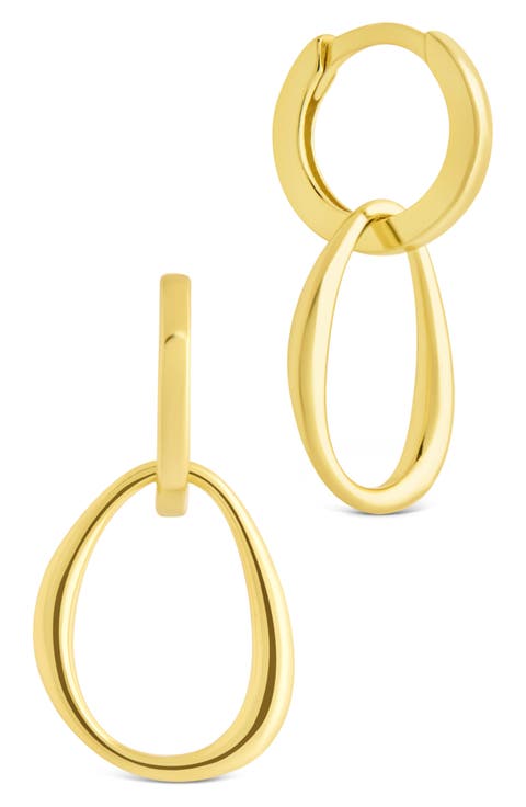 Dorothy Simple Polished Interlock Drop Earrings