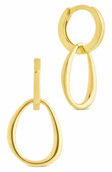 Sterling Forever Dorothy Simple Polished Interlock Drop Earrings