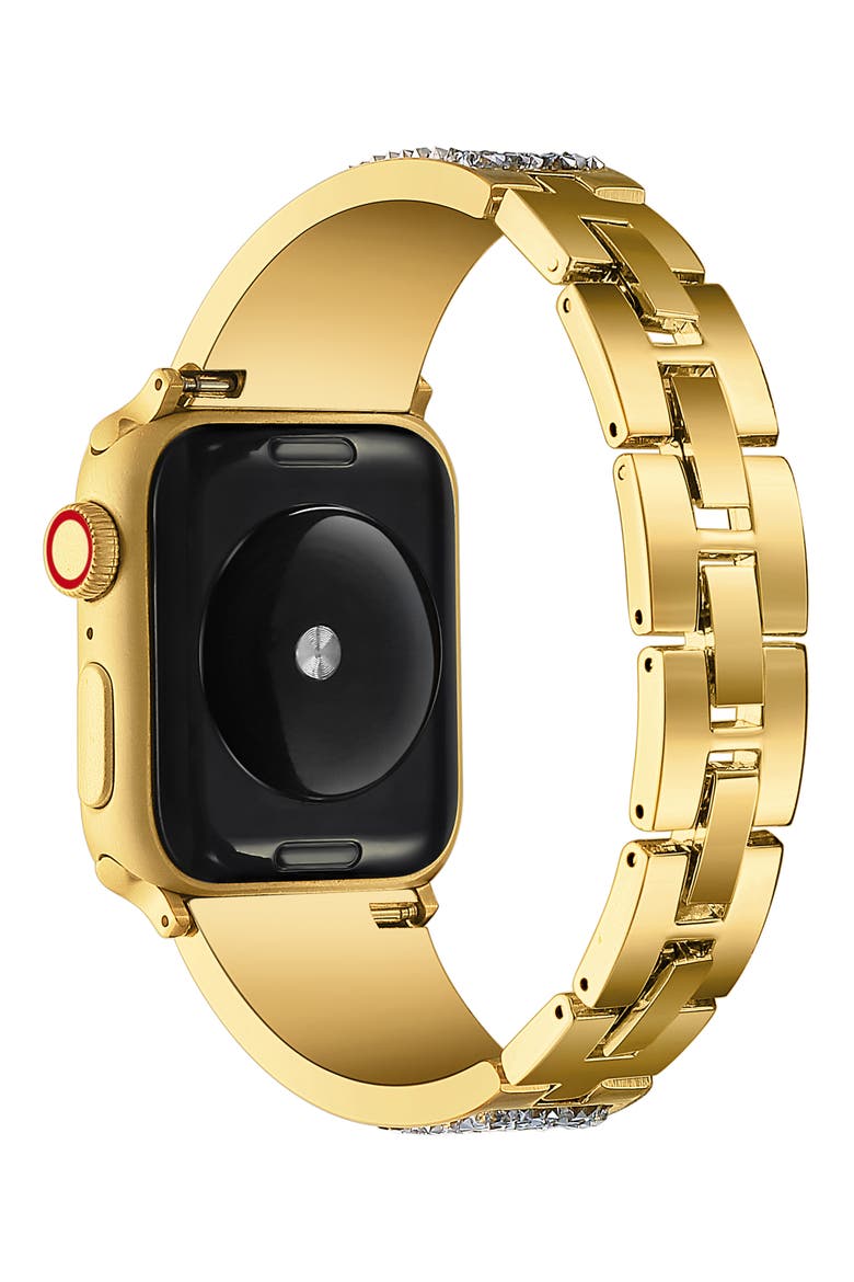 Crystal Apple Watch® SE & Series 7/6/5/4/3/2/1 Bracelet Watchband, Alternate, color, YELLOW GOLD