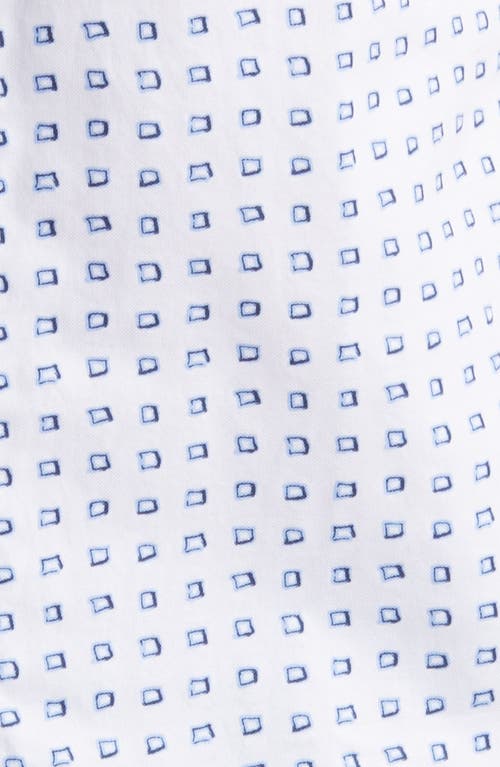 Hugo Boss Boss Roan Geo Print Short Sleeve Button-up Shirt In White