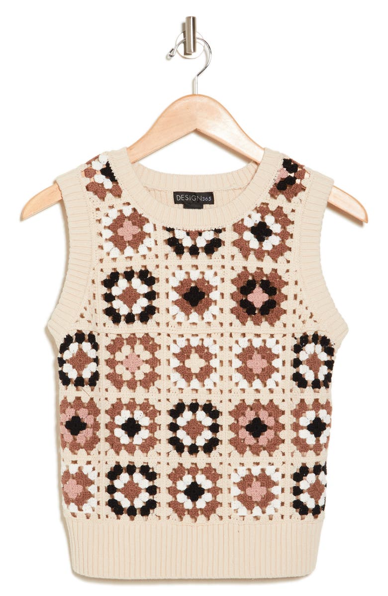 Design History Granny Square Crochet Tank, Main, color,