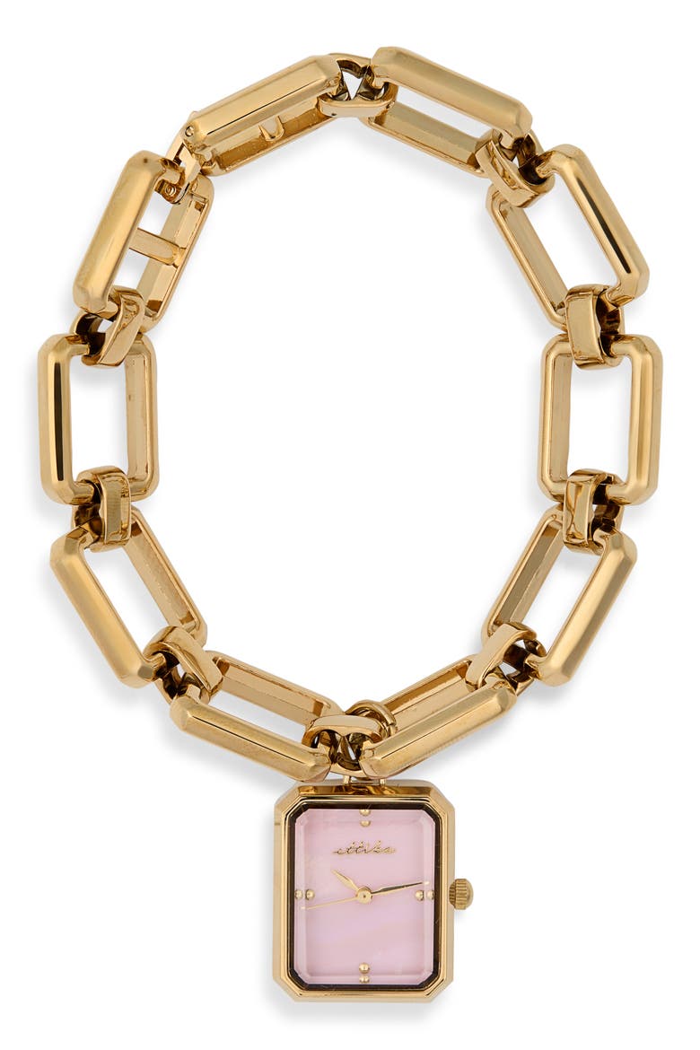Classic Charm Bracelet Watch, Main, color, PINK MOP AND GOLD