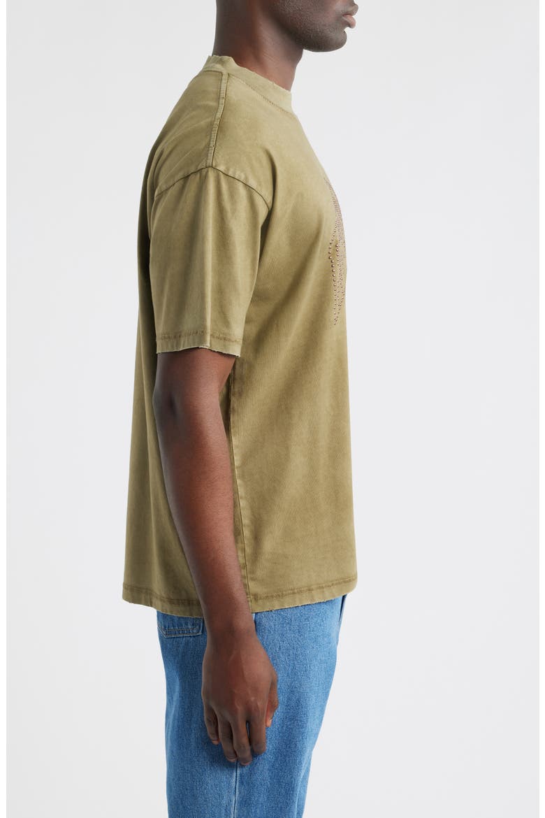 Embellished Stud Logo Cotton Graphic T-Shirt, Alternate, color, VINTAGE KHAKI