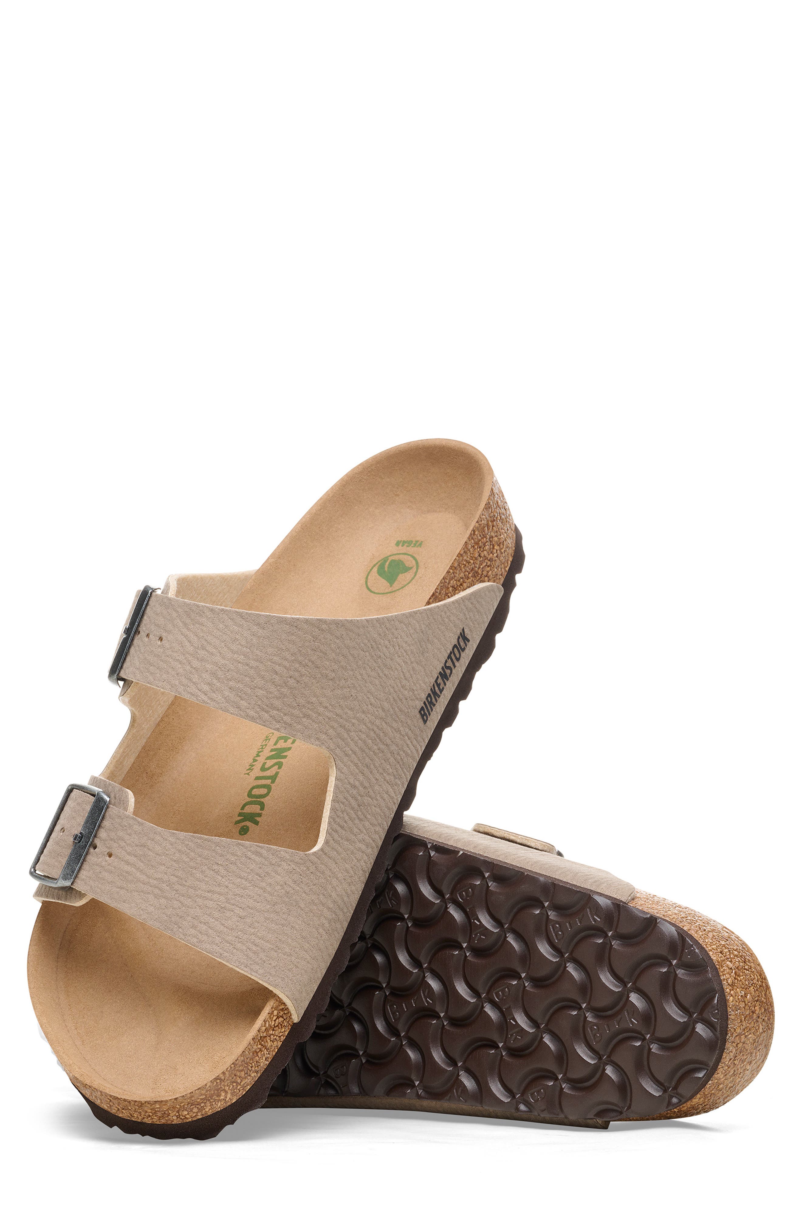Birkenstock Arizona Slide Sandal, Alternate, color, Gray Taupe/ Espresso