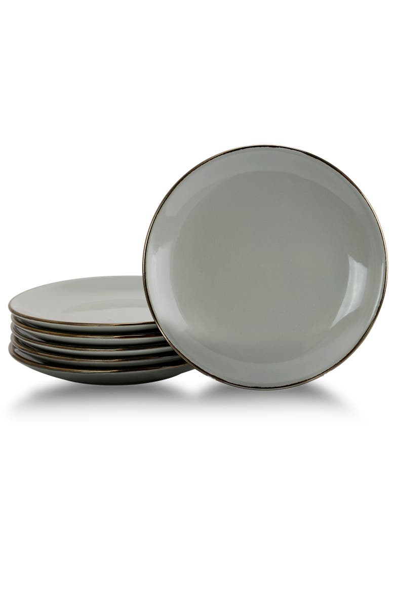 Tahitian Sand 6-Piece Salad Plate Set, Main, color, Gray