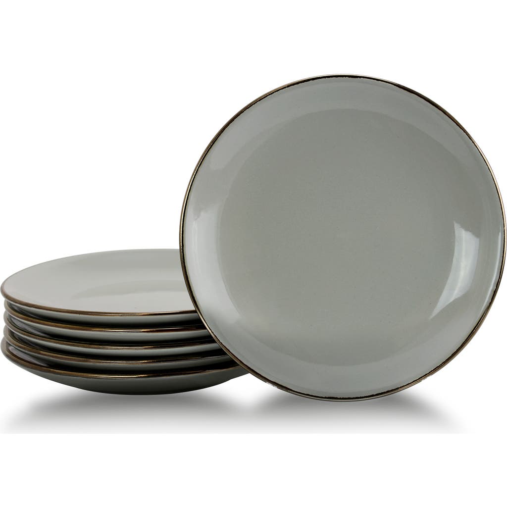 Elama Tahitian Sand 6-piece Salad Plate Set In Gray