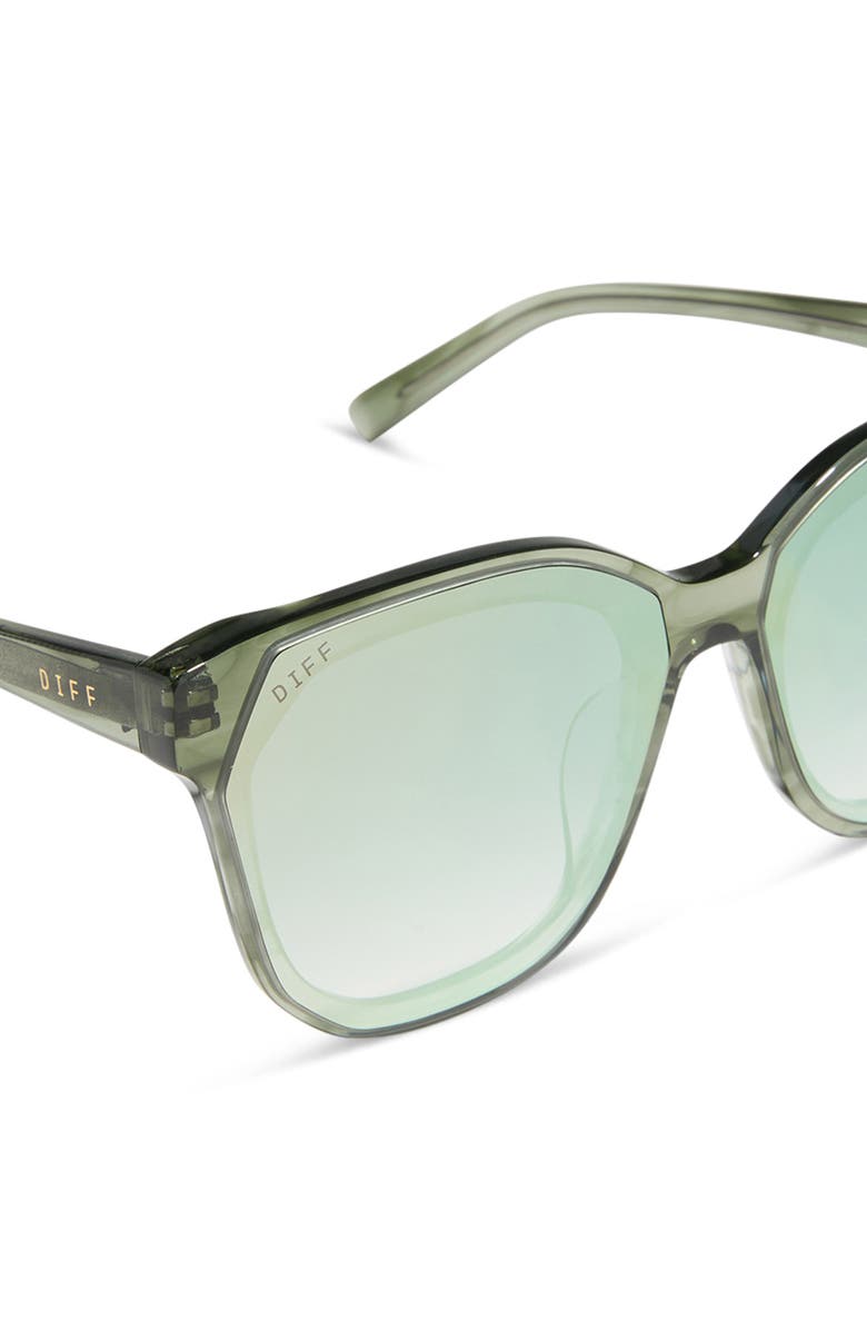 DIFF Gia 62mm Oversize Square Sunglasses, Alternate, color, Cool Matcha Mirror