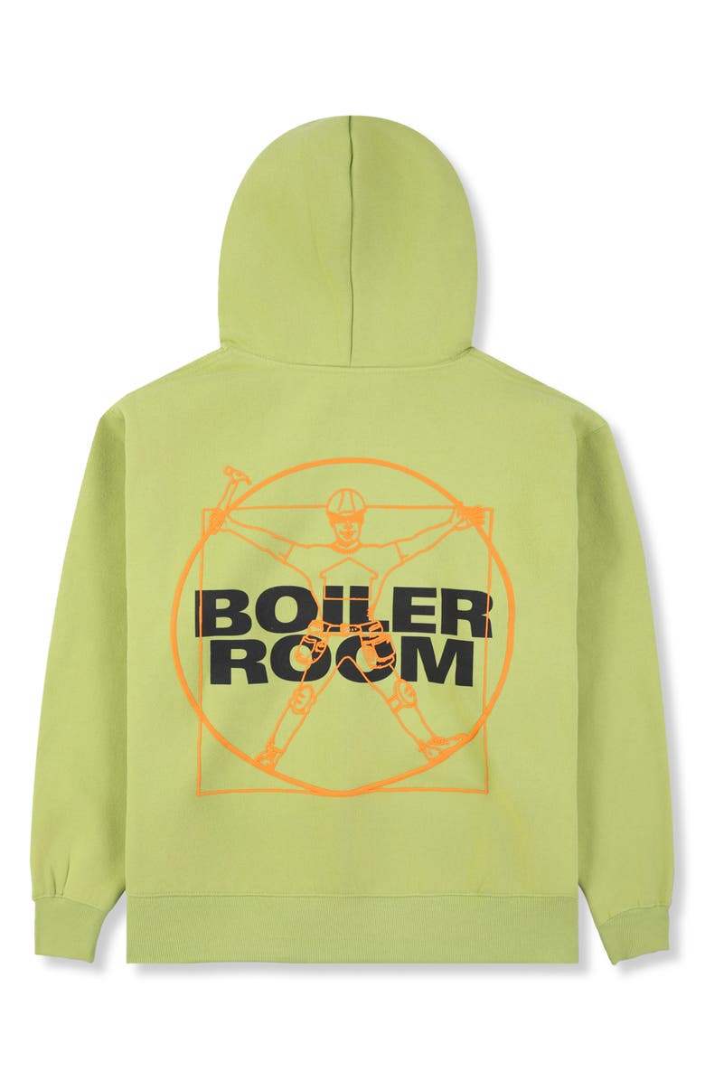PLEASURES x Boiler Room Workman Oversize Hoodie, Alternate, color, Wasabi