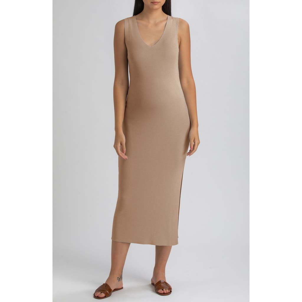Pietro Brunelli Maternity Rib Sleeveless Maternity Midi Sweater Dress