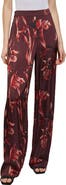 Misook Floral Crêpe de Chine StraightLeg Pants