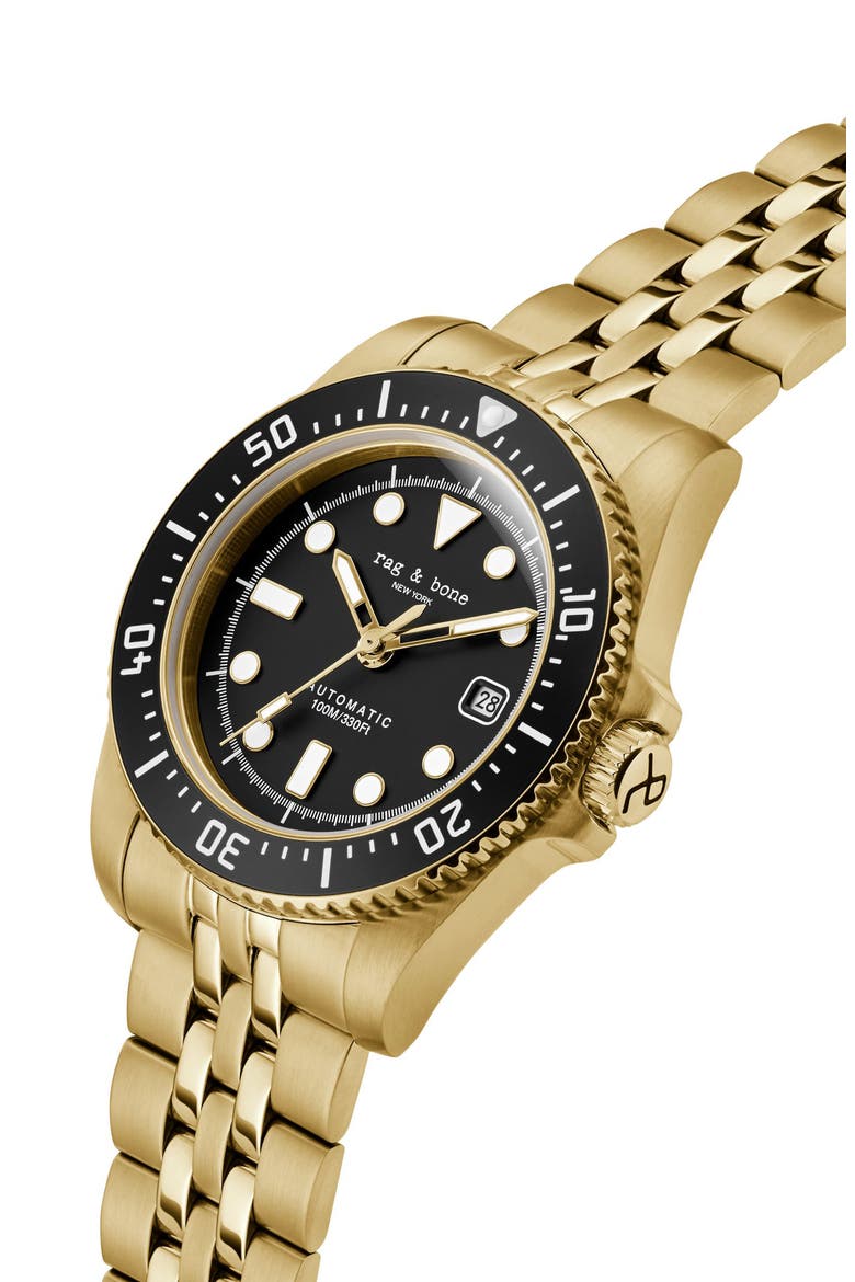 Rowan Automatic Bracelet Watch, 42mm, Alternate, color, GOLD