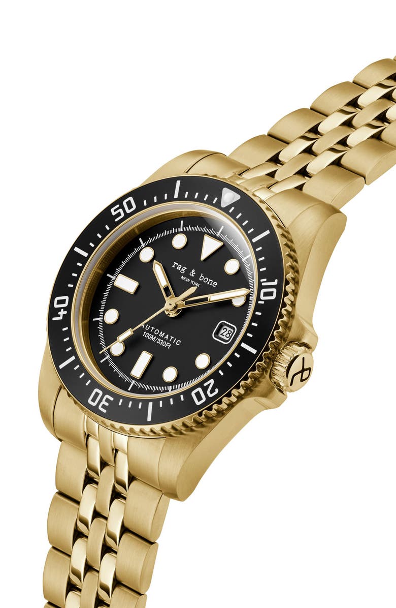 rag & bone Rowan Automatic Bracelet Watch, 42mm, Alternate, color, 