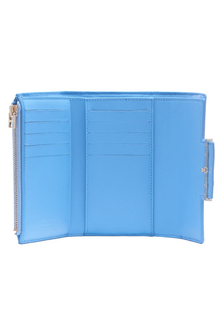 Aube Croc Embossed Compact Wallet, Alternate, color, LICHEN BLUE
