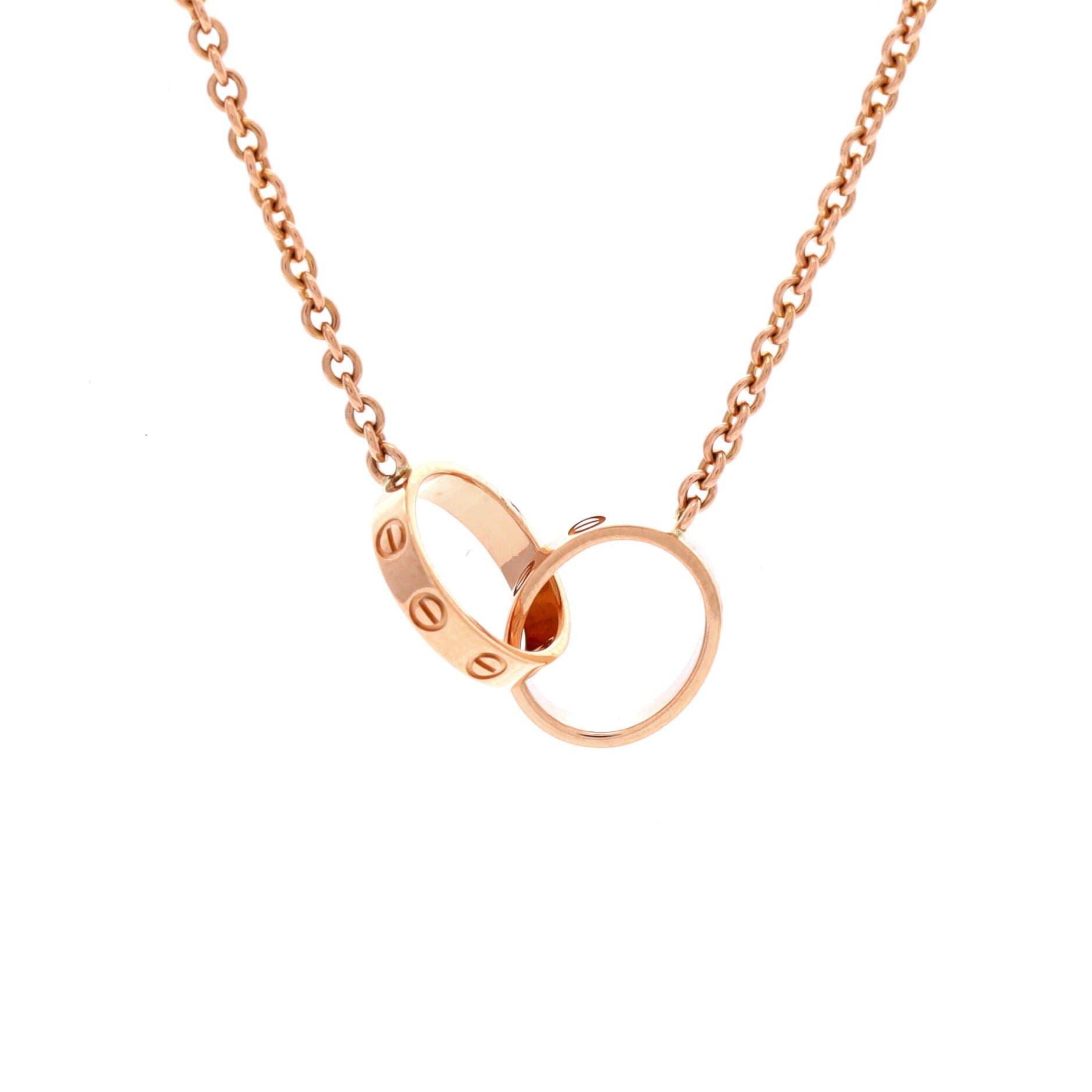 Love Interlocking Necklace 18K Rose Gold, Main, color, Metallic Gold