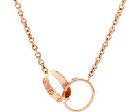 Pre-Owned Cartier Love Interlocking Necklace 18K Rose Gold