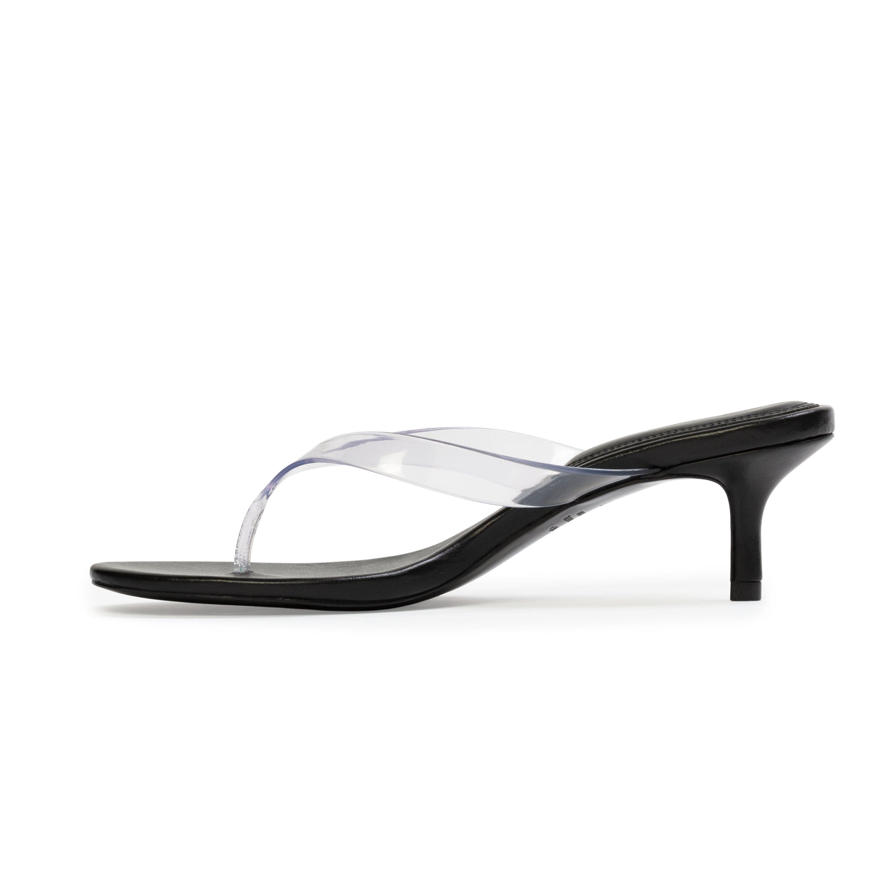 BLACK SUEDE STUDIO KG 50 Sandal, Alternate, color, Black Leather/Clear Pvc