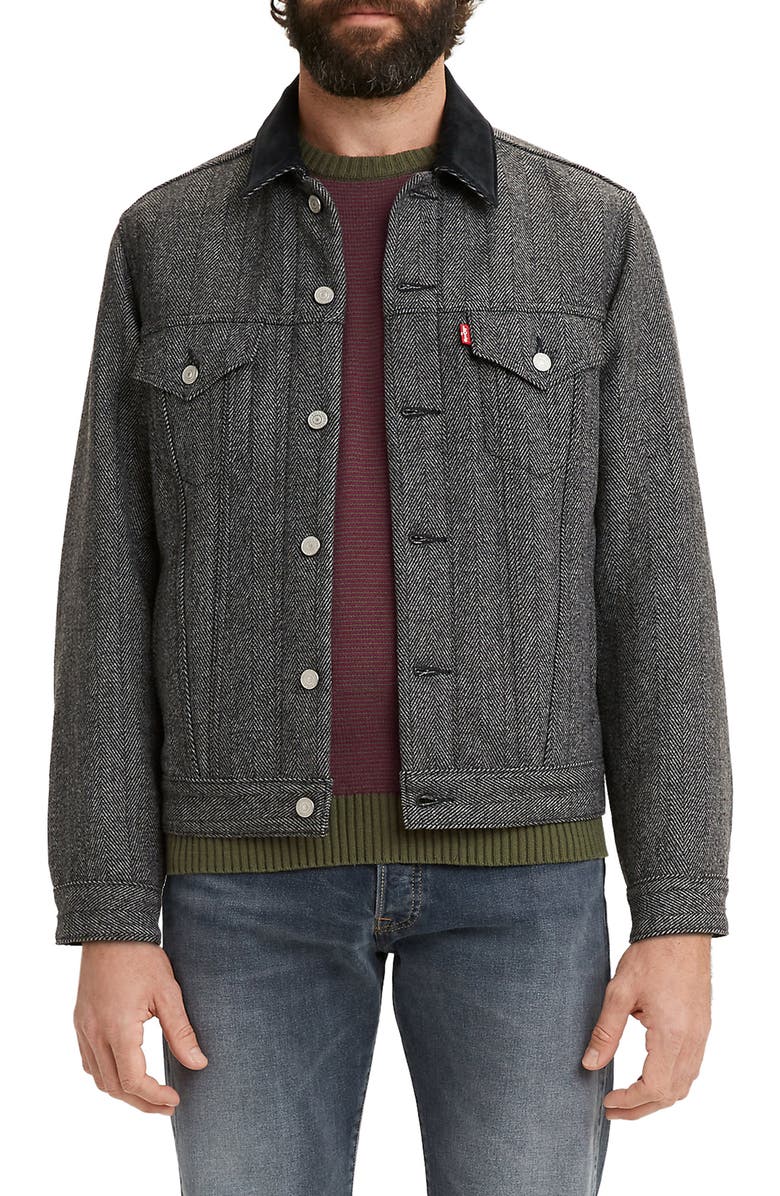 Levi's<sup>®</sup> Herringbone Trucker Jacket, Main, color, 