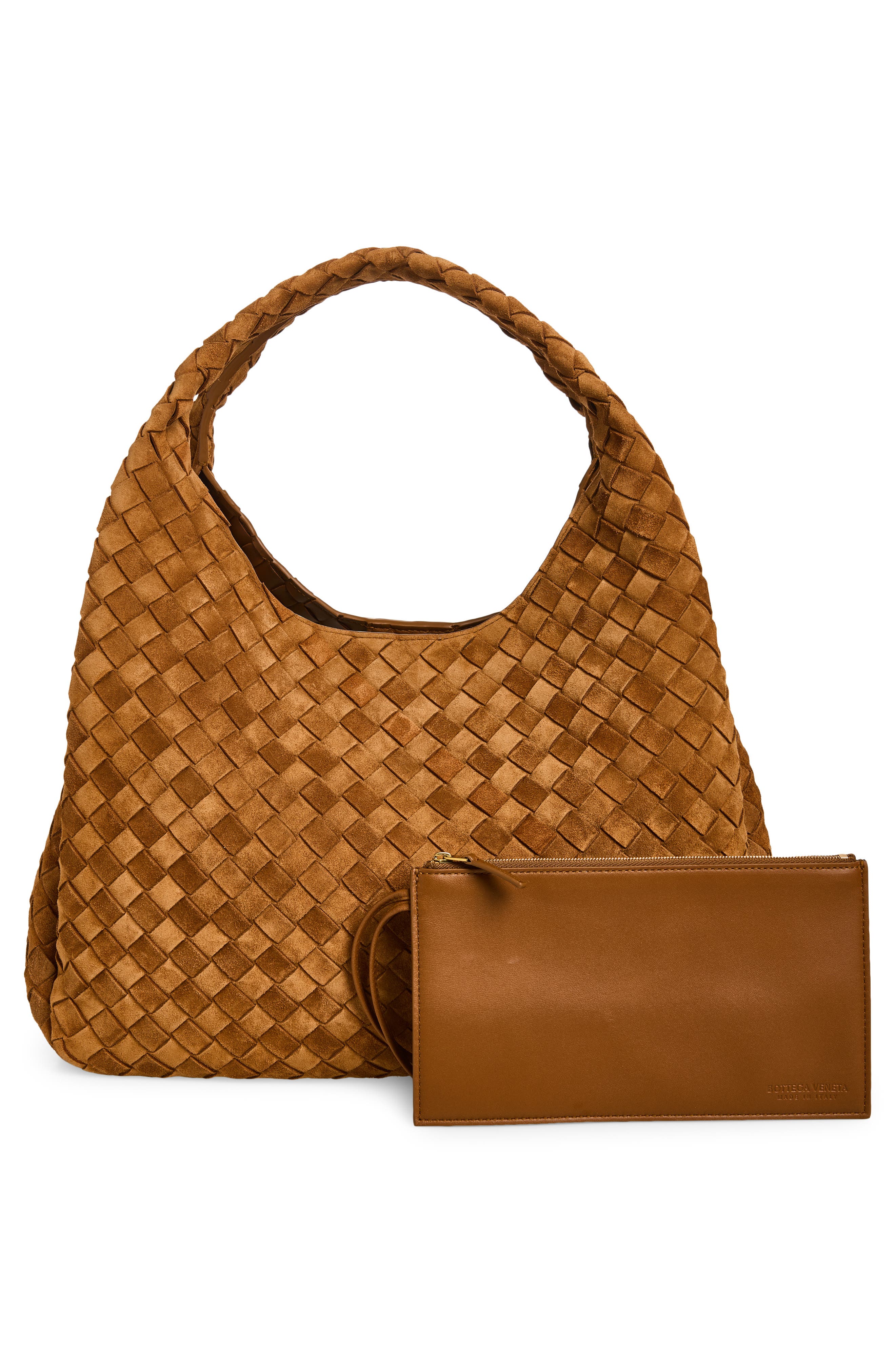 Bottega Veneta Large Campana Sue Shoulder Bag, Alternate, color, 2599 Amber-M Brass